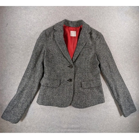 GAP Jackets & Blazers - Gap Blazer Womens 0 The Academy Blazer Classic Herringbone Wool Silk Gray